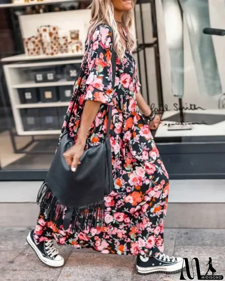 Floral Print Maxi Dress