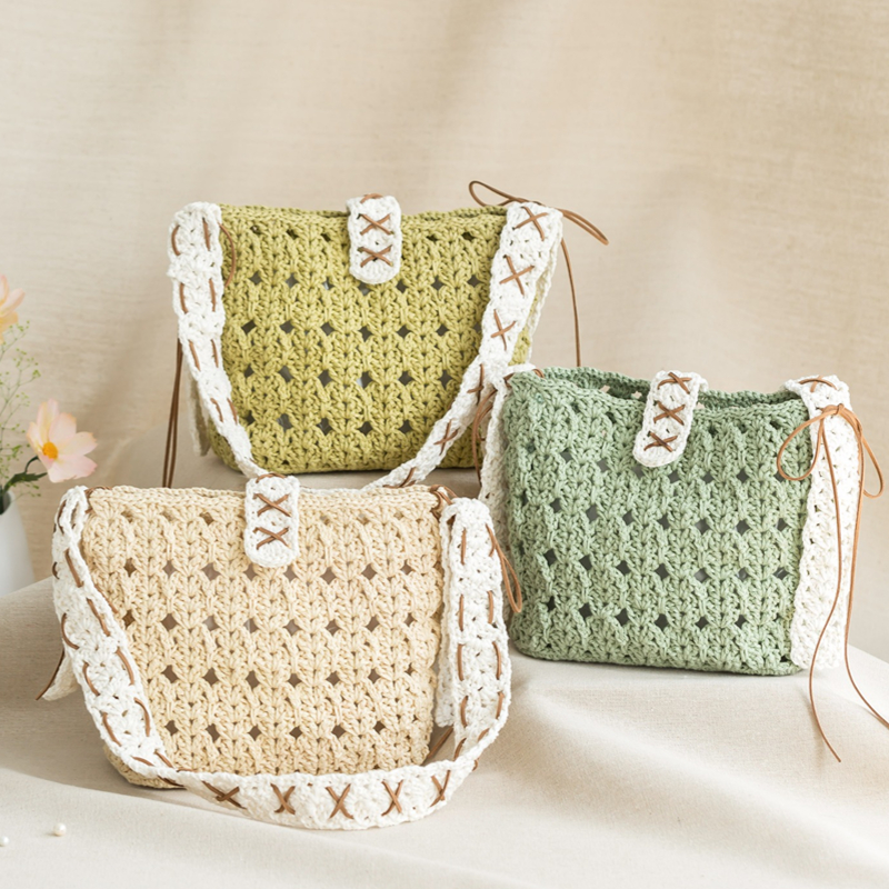 Handcrafted Crochet Knitting Kit – Susan's Floral Shoulder Bag DIY Yarn Set