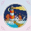Autumn By The Seaside - 14CT Stamped Cross Stitch 16*16cm/6.3*6.3in