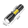 XPE+COB LED USB Rechargeable Portable Torch Zoomable Household Flashlight
