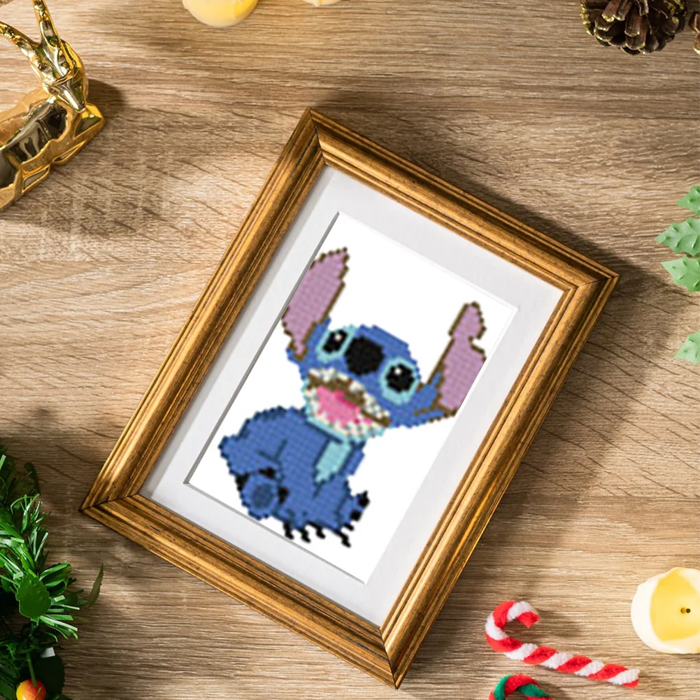 12pcs/a set 5D DIY Mickey Mini Square Diamond Painting for Desktop Decor No Frame(15*18cm)