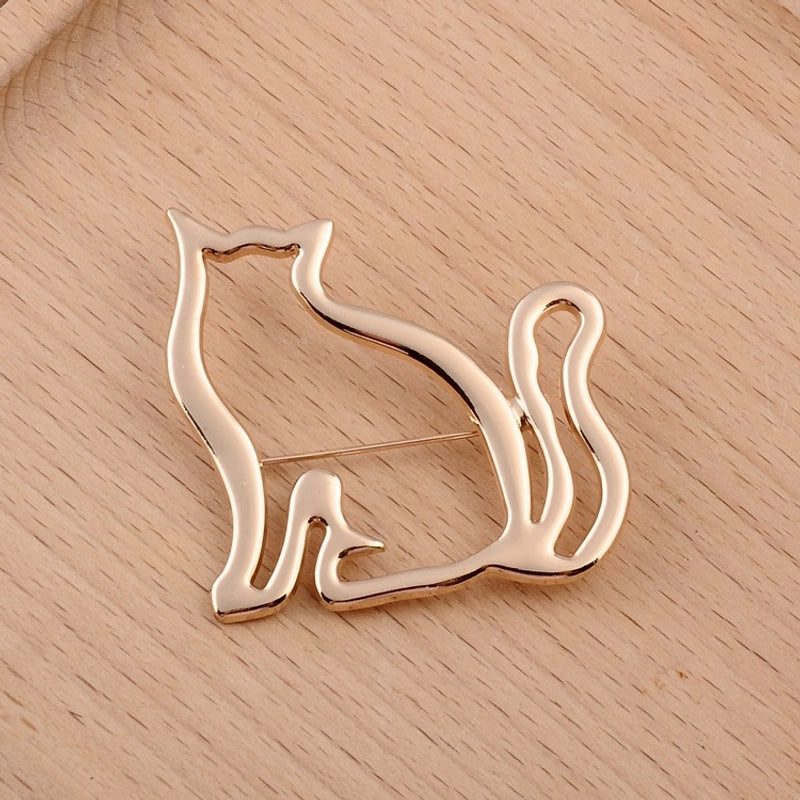 Sweet Pin Cat Alloy Plating Women’S Brooches