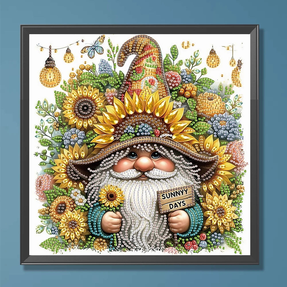 Diamond Painting - Partial Special Shaped Drill - Sunflower Gnome(Canvas|30*30cm)