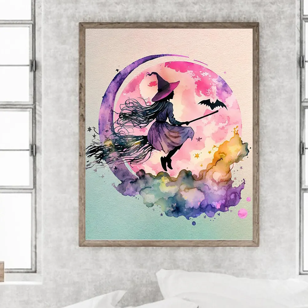 Full Round Diamond Painting 40*50cm - Flying Witch