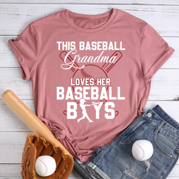 AL™ This baseball grandma loves her baseball boys T-shirt Tee -013495-Annaletters