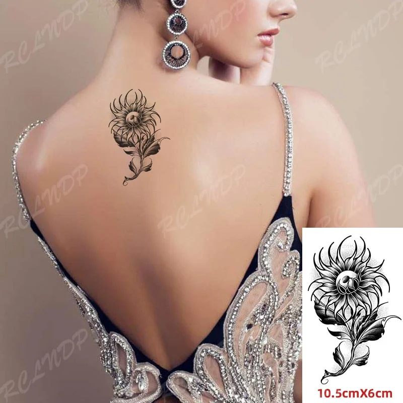 Waterproof Temporary Tattoo Sticker Black and White Fish TaiChi Pattern The Body Art Flash Tatoo Fake Tatto for Woman Men