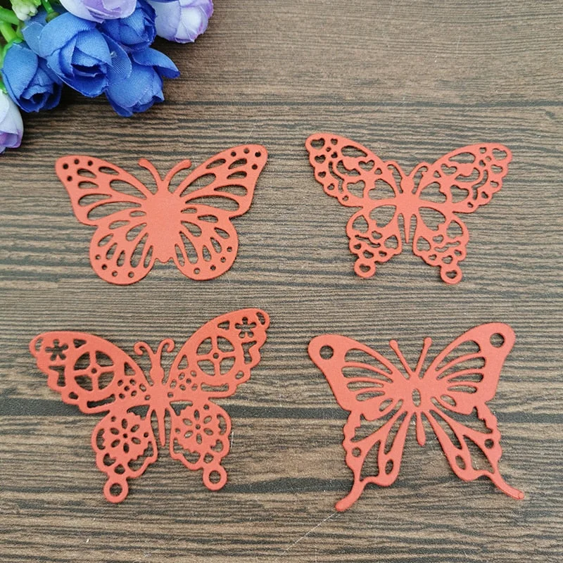 4pcs butterfly Lace Metal Cutting Dies Stencils For DIY Scrapbooking Decorative Embossing Handcraft Die Cutting Template