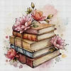 Flowers And Books-11CT Stamped Cross Stitch 40*40cm/15.75*15.75in