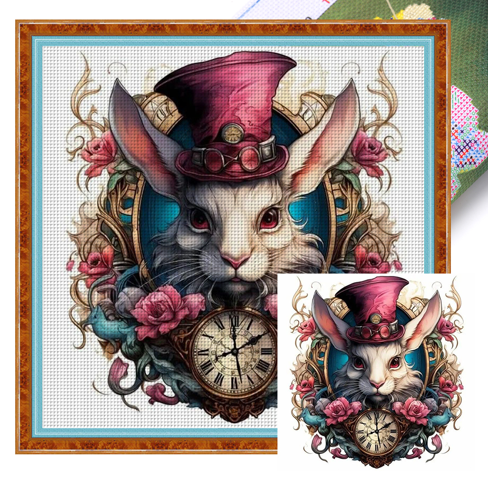 Steampunk Bunny Full 11CT Pre-stamped Canvas(50*50cm) Cross Stitch