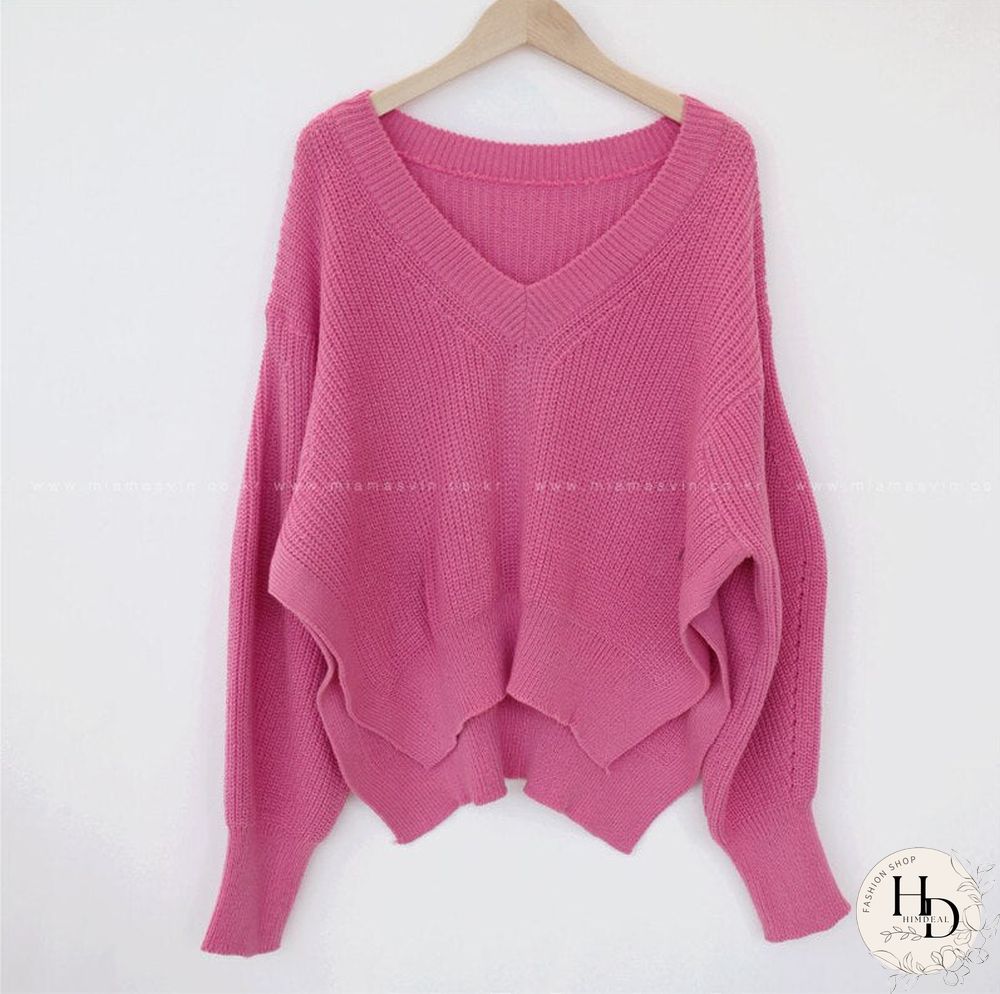 Christmas Gift Knitted Sweaters For Women Fall Winter Korean New Sweet Casual Loose V-neck Females Pullovers Sweet Simple Ladies Sweater Tops