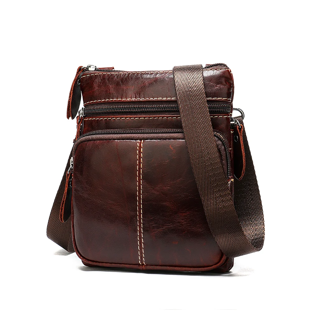 Men's genuine leather top layer leather shoulder messenger bag