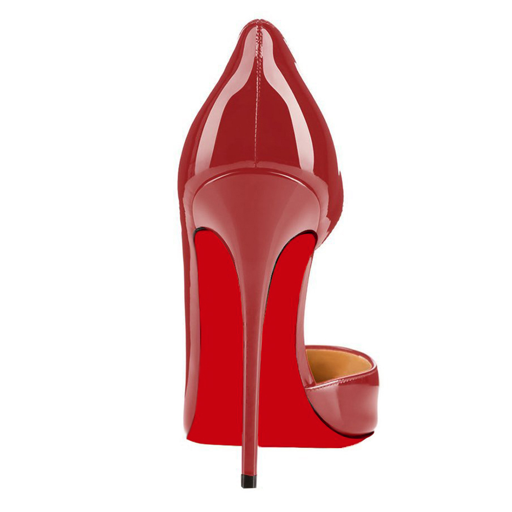 120mm Women's Classic Closed Pointed Toe Bridal Wedding Party Pumps Burgundy Patent-vocosishoes