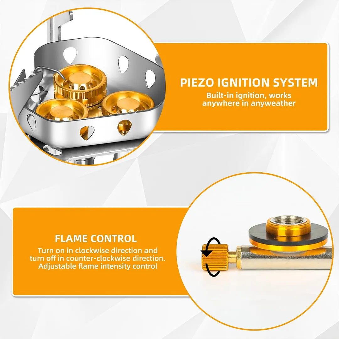🔥LAST DAY 49% OFF🌟9900W/7200W Windproof Camping Stove. Camping Gas Stove with Piezo Ignition