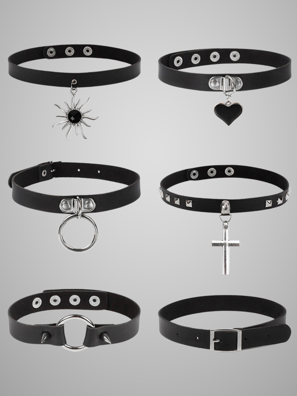 Black PU Leather Punk Gothic Choker