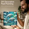DIY Pearl Painting Dolphin for Home Decor with Frame(25x25cm)