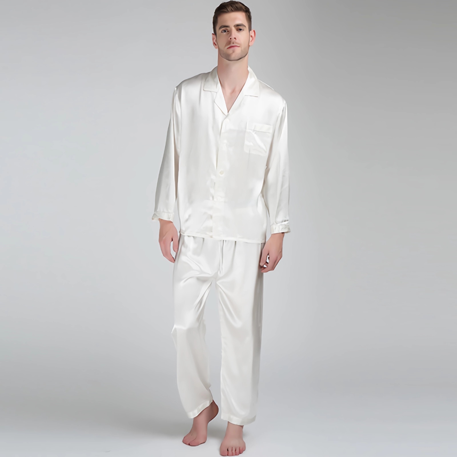 22 Momme Mulberry Silk Pajamas For Men REAL SILK LIFE