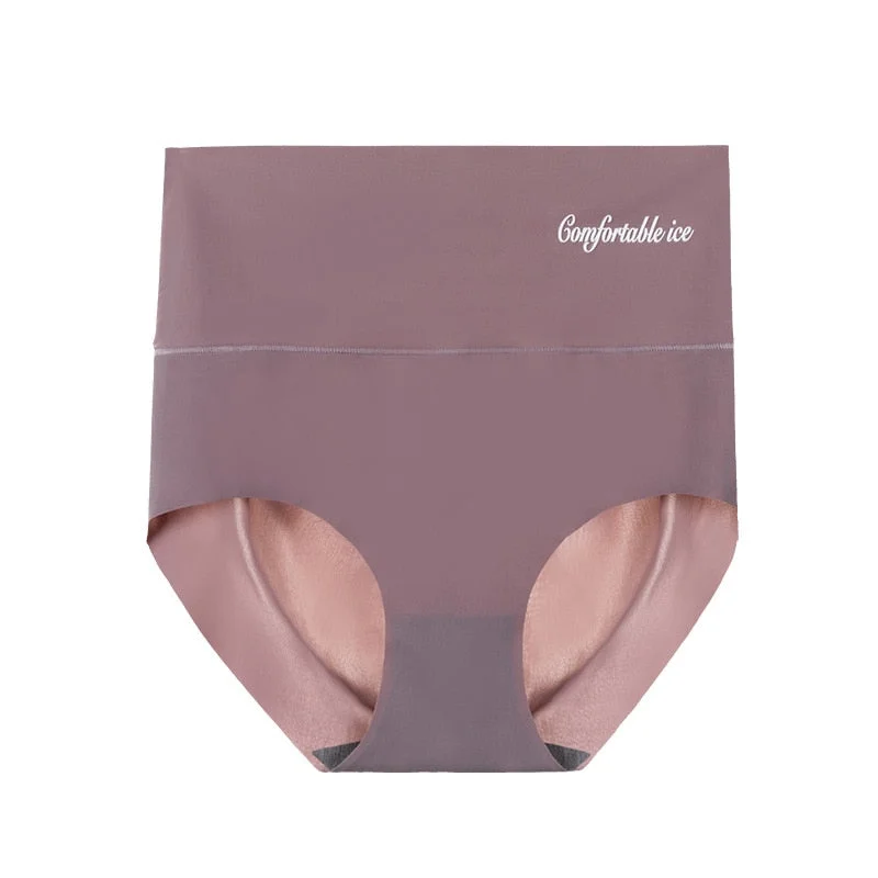 New Sexy Women Panties Graphene Ice Silk Briefs Seamless Underwear High Waist Pants Comfort Lingerie Female Underpants Intimates