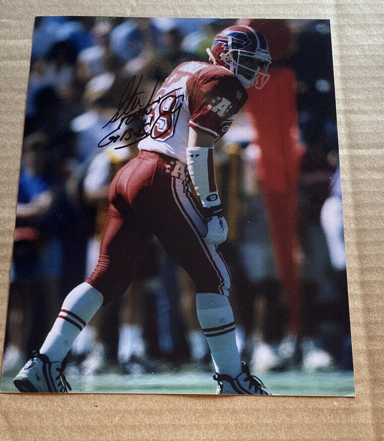 Steve Tasker Pose 2 8x10 Signed w/ COA Buffalo Bills