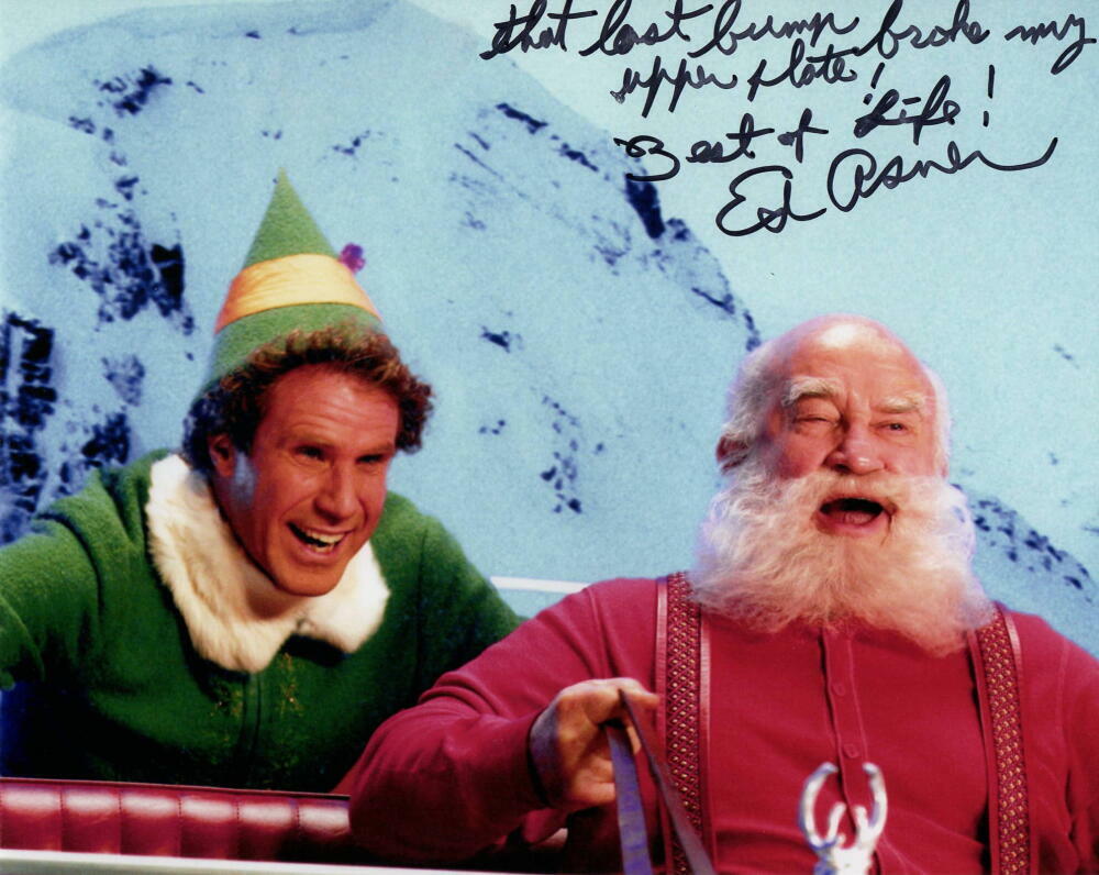 ED ASNER SIGNED AUTOGRAPH 8X10 Photo Poster painting - ELF W/ WILL FERRELL, GREAT CONTENT!