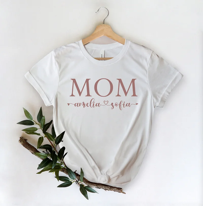 Custom Family Birth Month Birth Flower T-shirt, Custom Mom Child