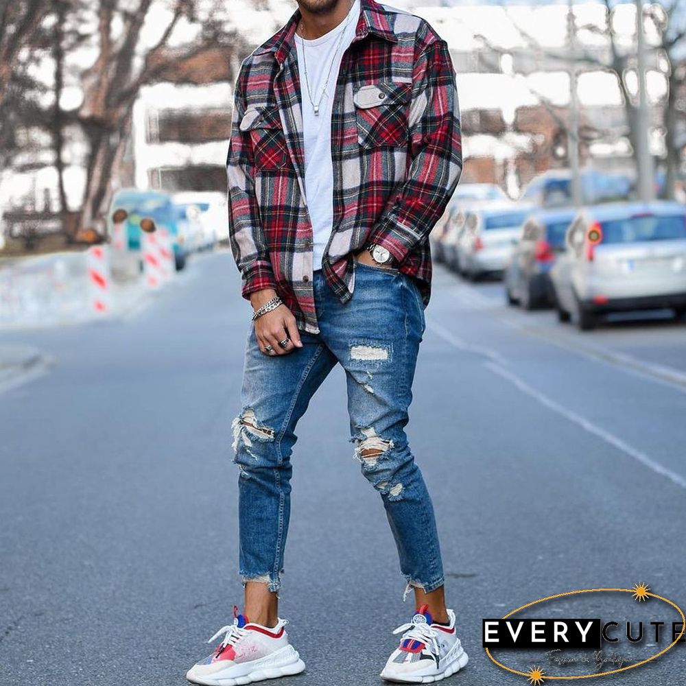 Men's Denim Ripped Pants