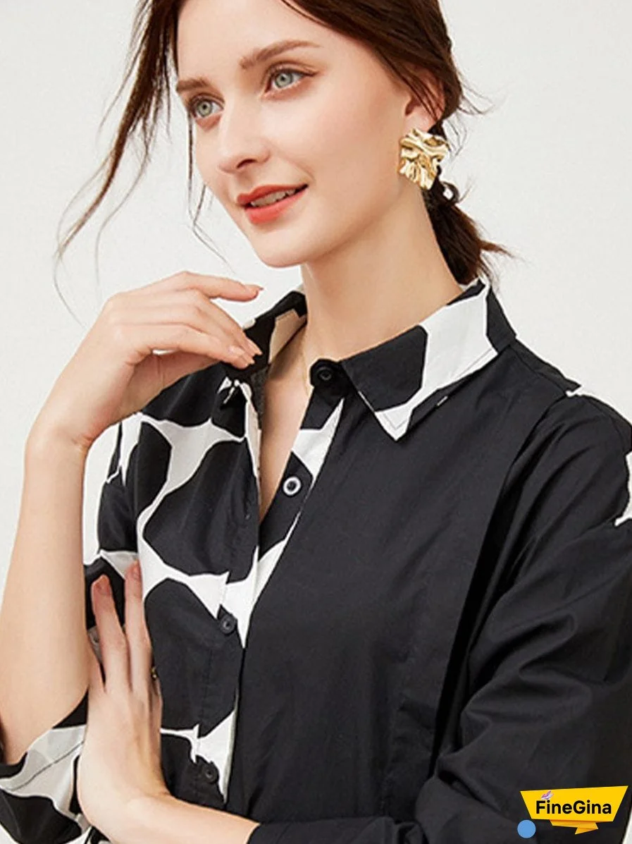 Size Curve Dresses Plus Size Loose Elegant Floral Pattern Stitching Midi Dress