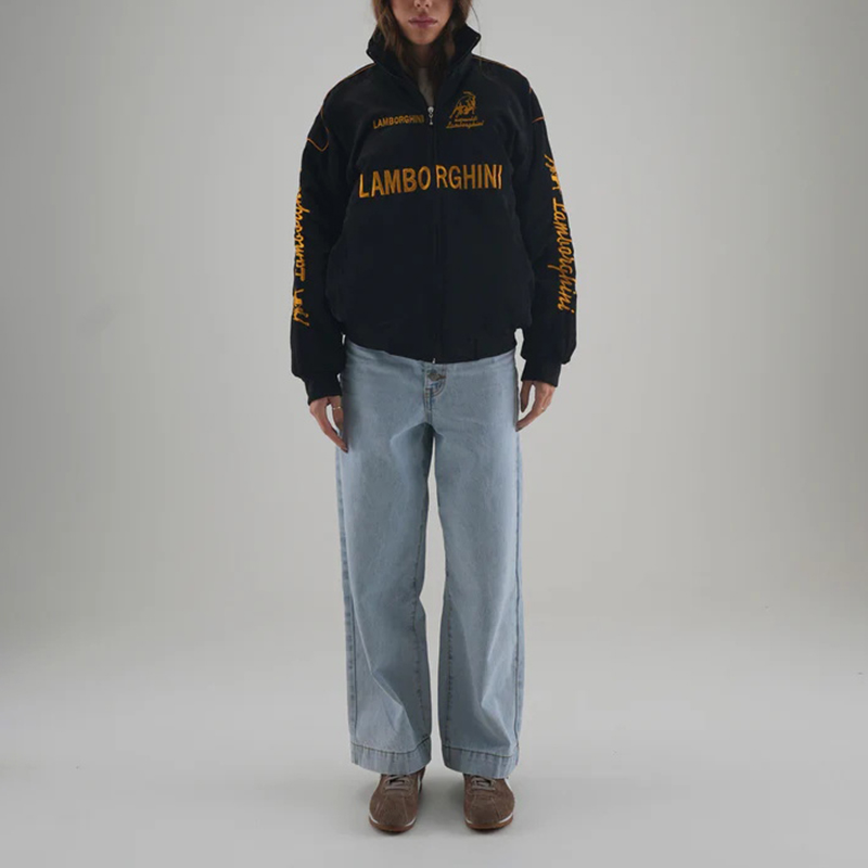 Unisex Racing Style Street Fashion Loose Racing Casual Print Jacket