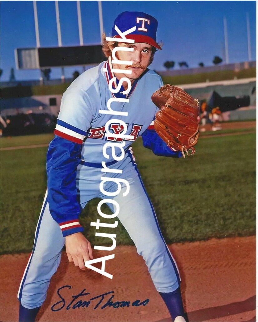 Stan Thomas Autographed 8x10 Texas Rangers#1