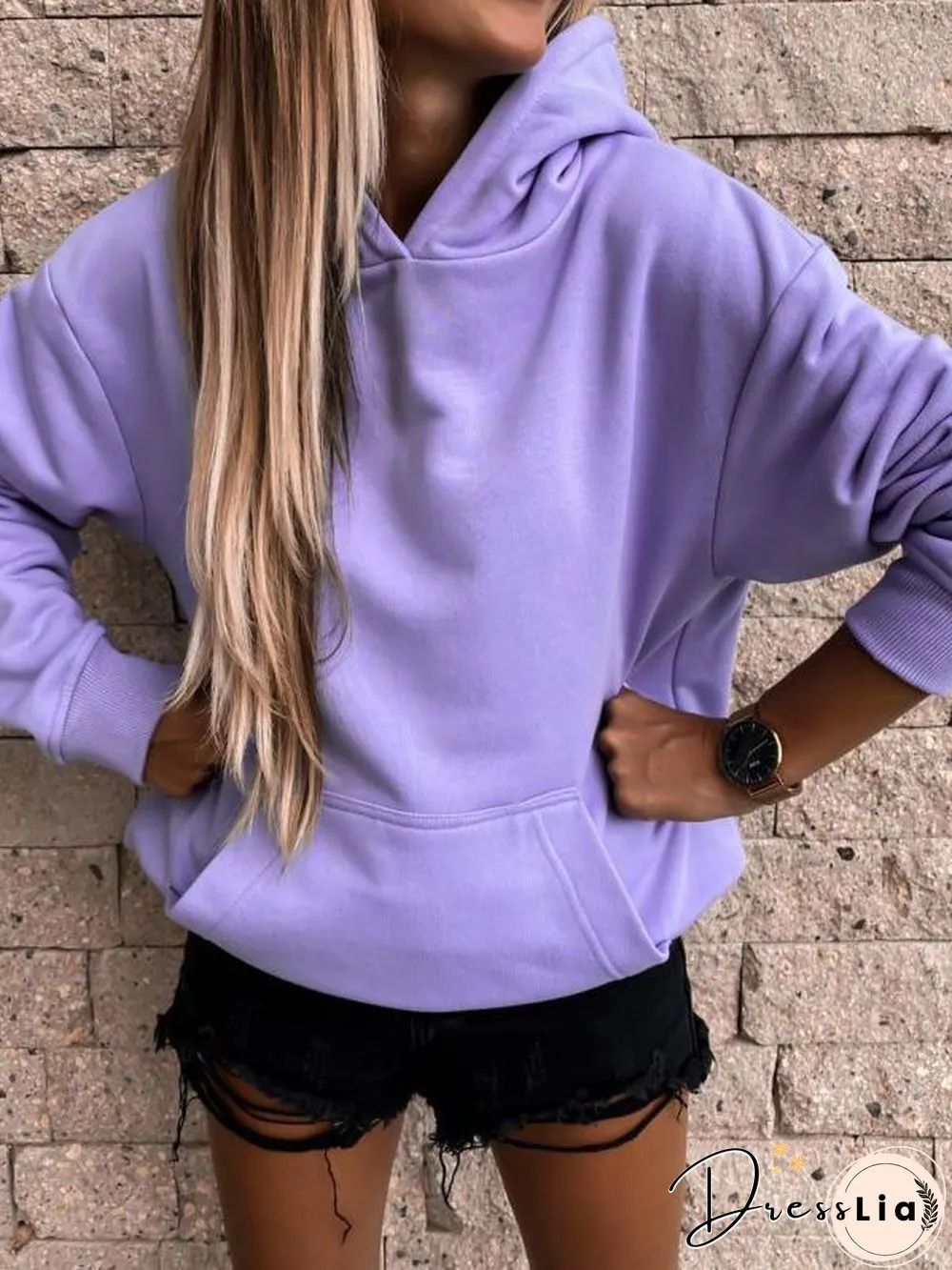 Women'S Hoodies Long Sleeve Solid Pocket Hedging Hoodies