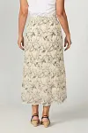 Wholesale Pleated Skirt, Printed Midi Skirt, SS2027 Fashion Vendor, Mature Women's Office Wear, Botanical Print Apparel