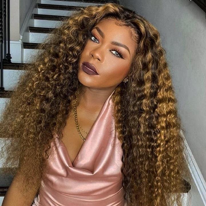 Brown Curly Fashion Long Wigs US Mall Lifes