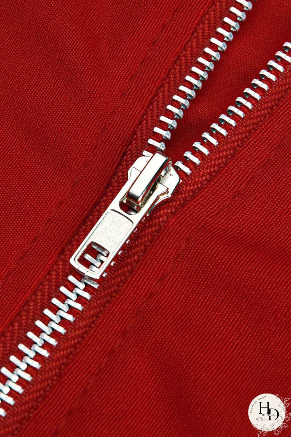 Red Casual Solid Split Joint Zipper Hooded Collar Long Sleeve Two Pieces