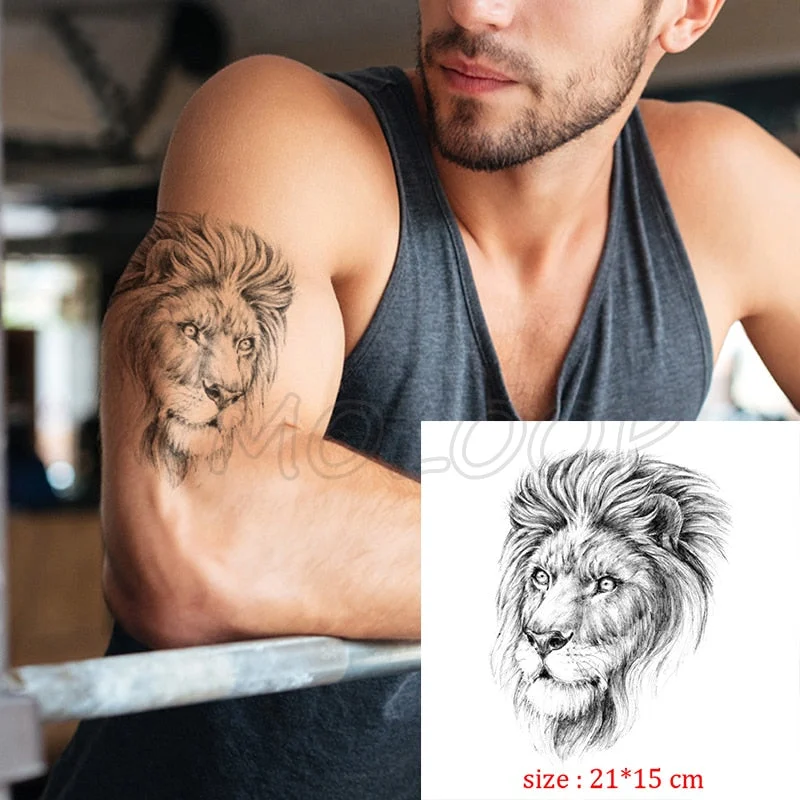 Waterproof Temporary Tattoo Sticker angry wolf mountain tatoo water transfer fake tatoo flash tatto Woman Man kid 14.8*21 cm