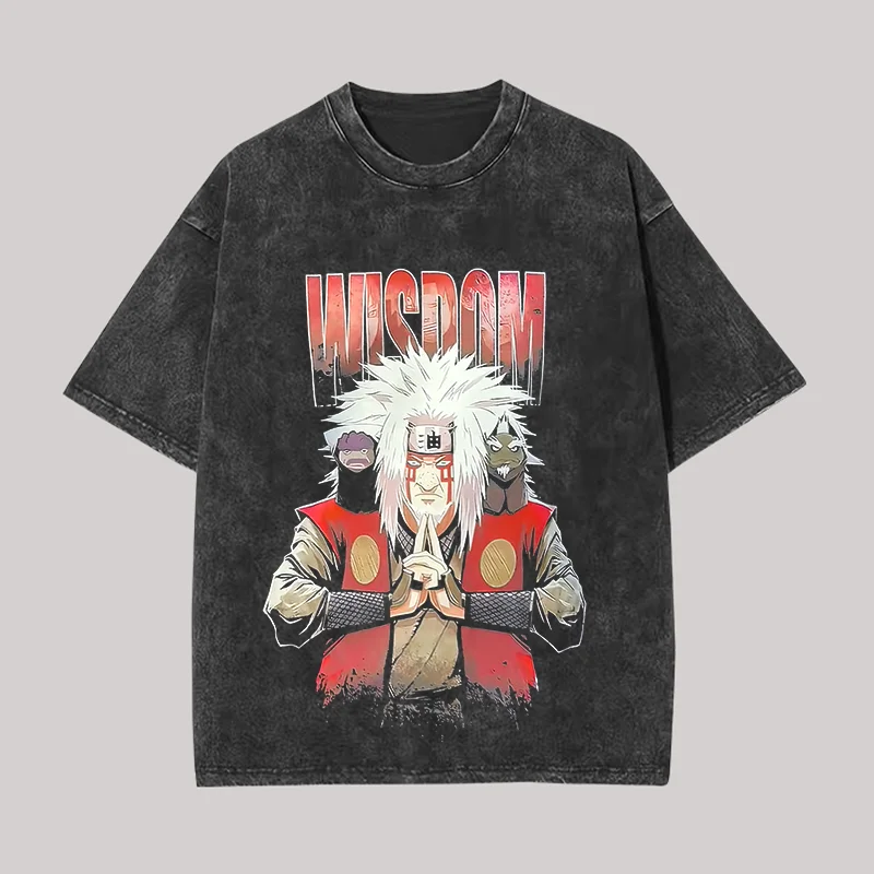 Naruto Jiraiya Printed Unisex Washed T-Shirt
