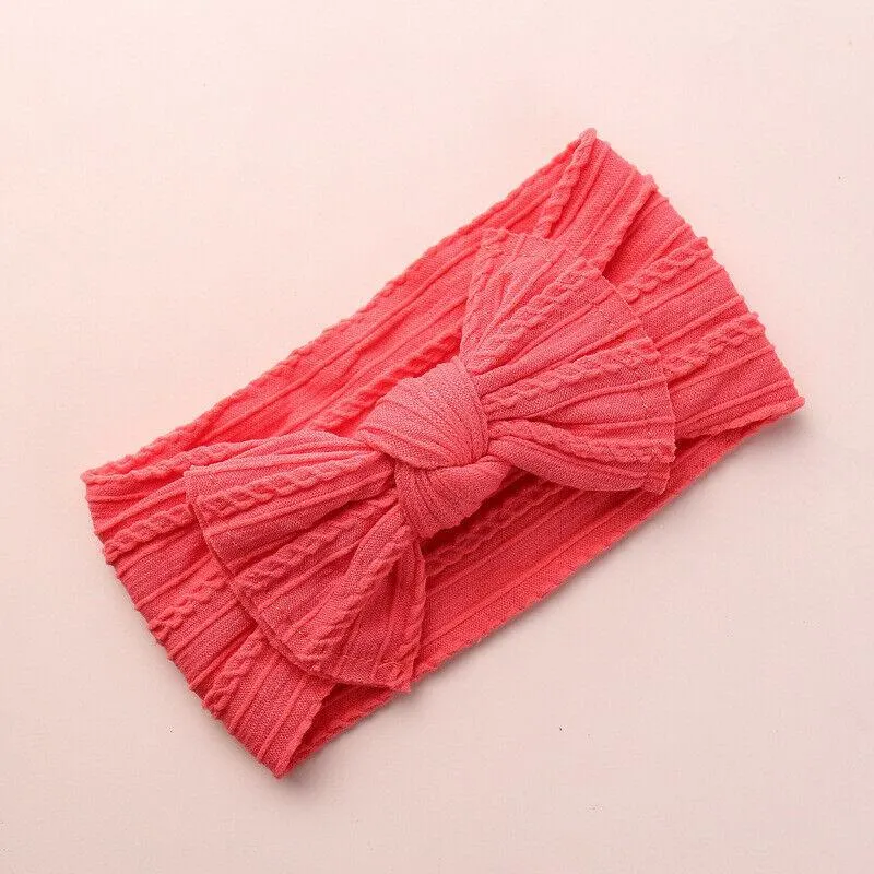 2019 Accessories Headwear Baby Kid Newborn Infant Princess Big Bow Turbon Knot Jacquard Headband Hair Band Candy Color Hairband