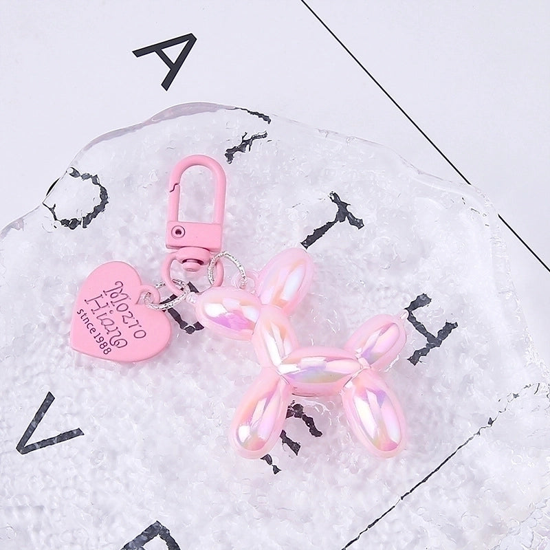 Style Love Electroplated Blow Dog Keychain Couple Girlfriend DIY Key Chain Bag Pendant Accessories Small Gift