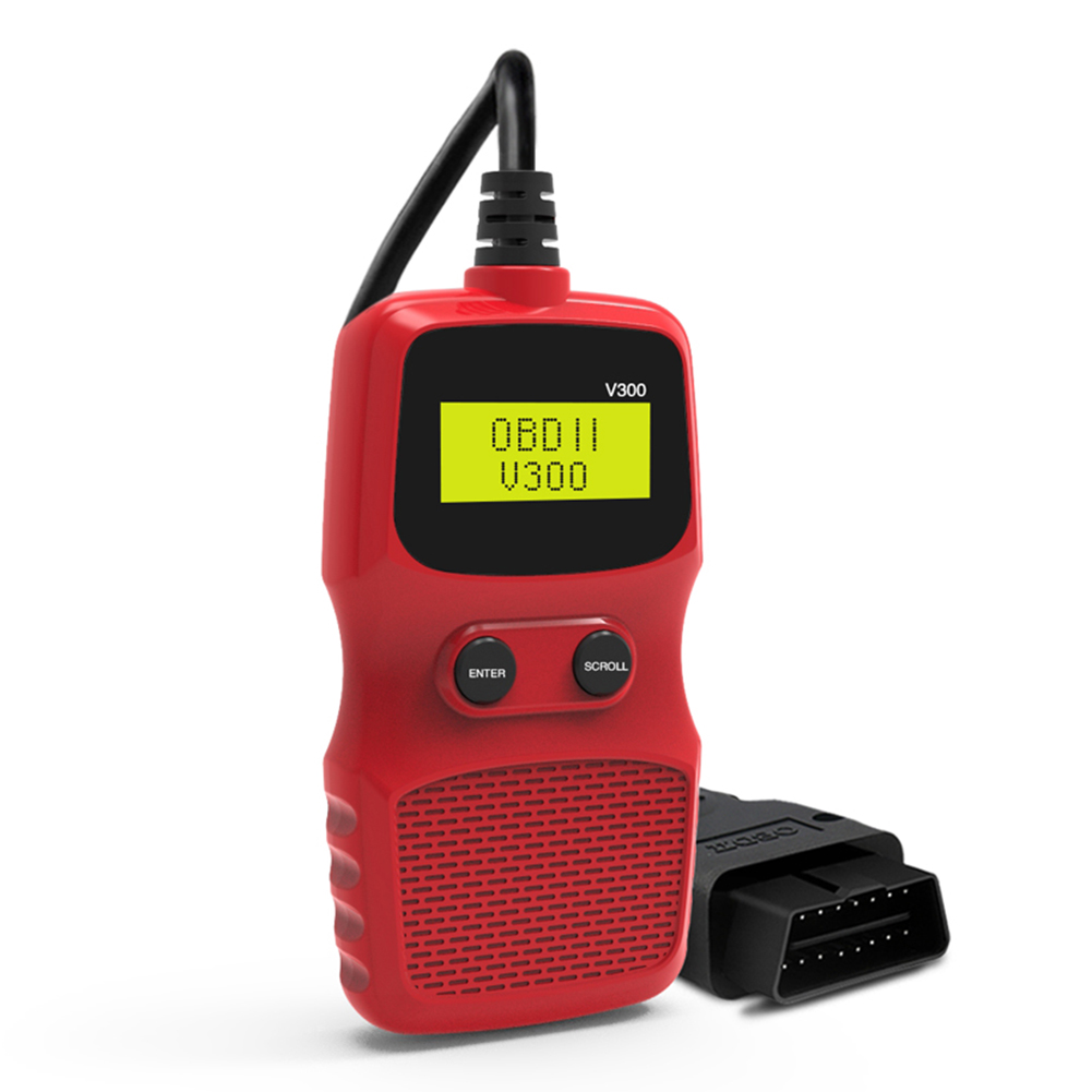

V300 OBD2 Scanner Backlit LCD Display OBDII Auto Car Diagnostic Tool (Red), 501 Original