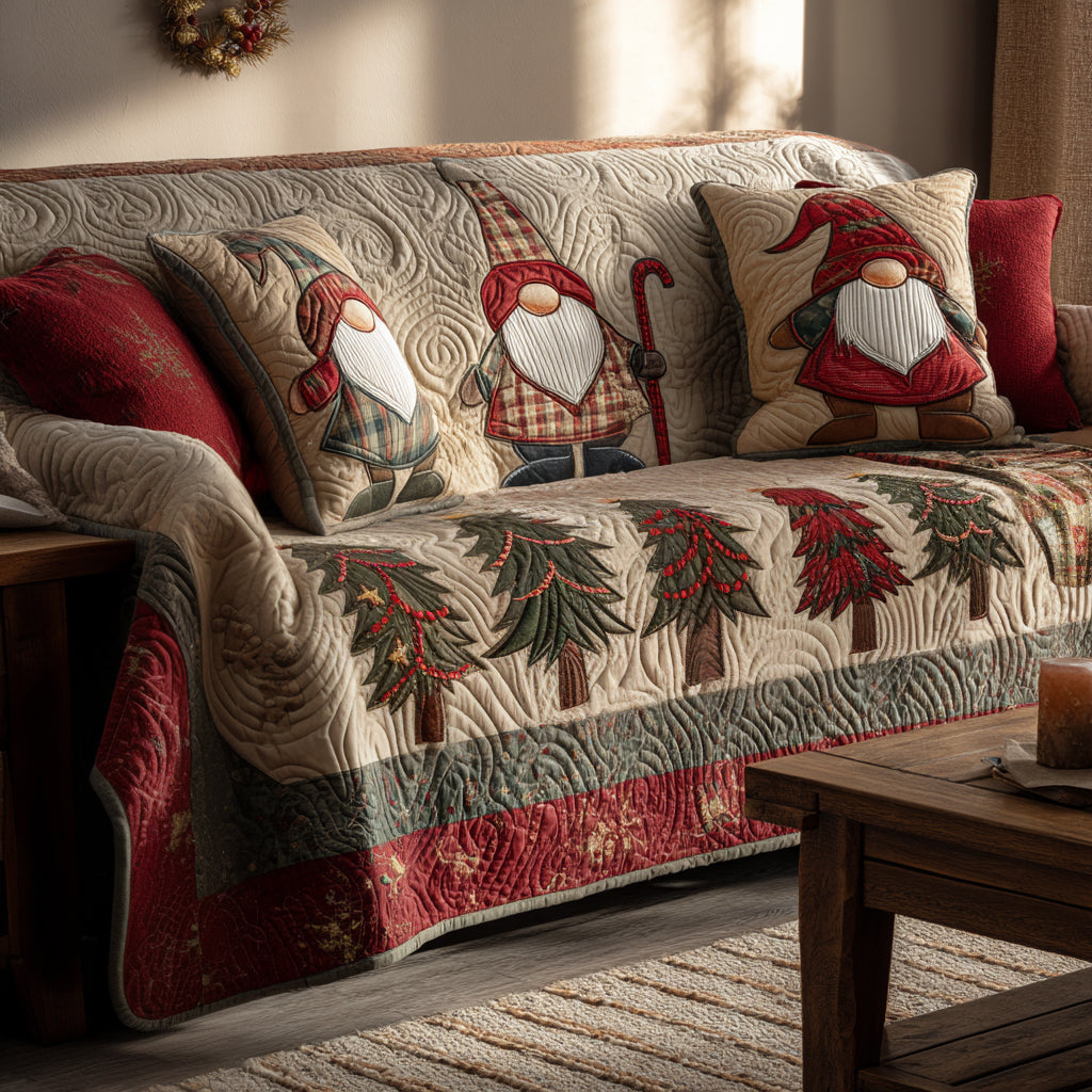Merry Gnome Quilted Sofa Cover NCU0DV8254 everthome