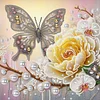 (Pre-Framed)Yellow Butterfly-Special Shape Diamond Painting Kit(25x25cm)