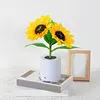 Shimmering Sunflower Lamp Rechargeable Sunflowers Flower Lamp Sunflower Night Light for Mom Wife Friends Girlfriend Teacher Grandma