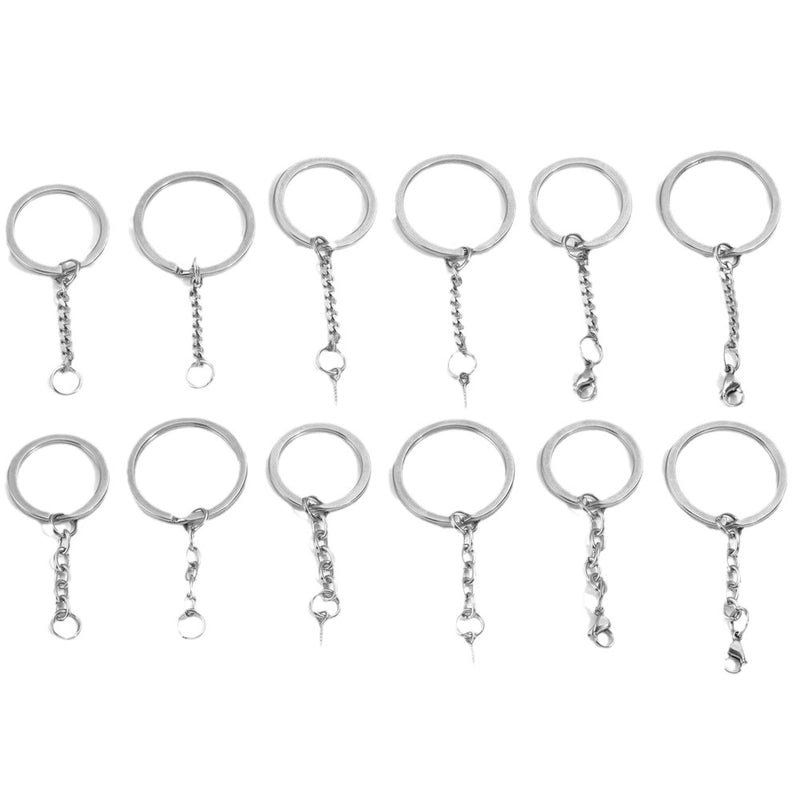 5 PCS/Package 25*35mm 30*35mm Stainless Steel Solid Color Polished Keychain Accessories