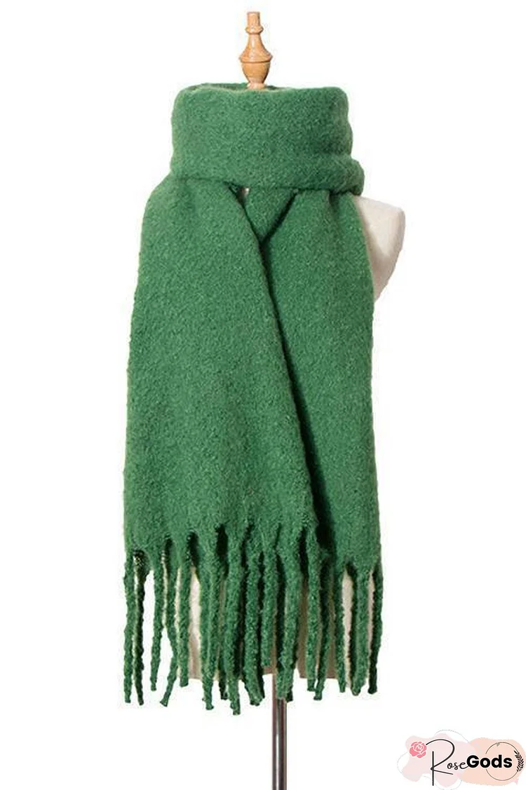 Solid Tassels Scarf