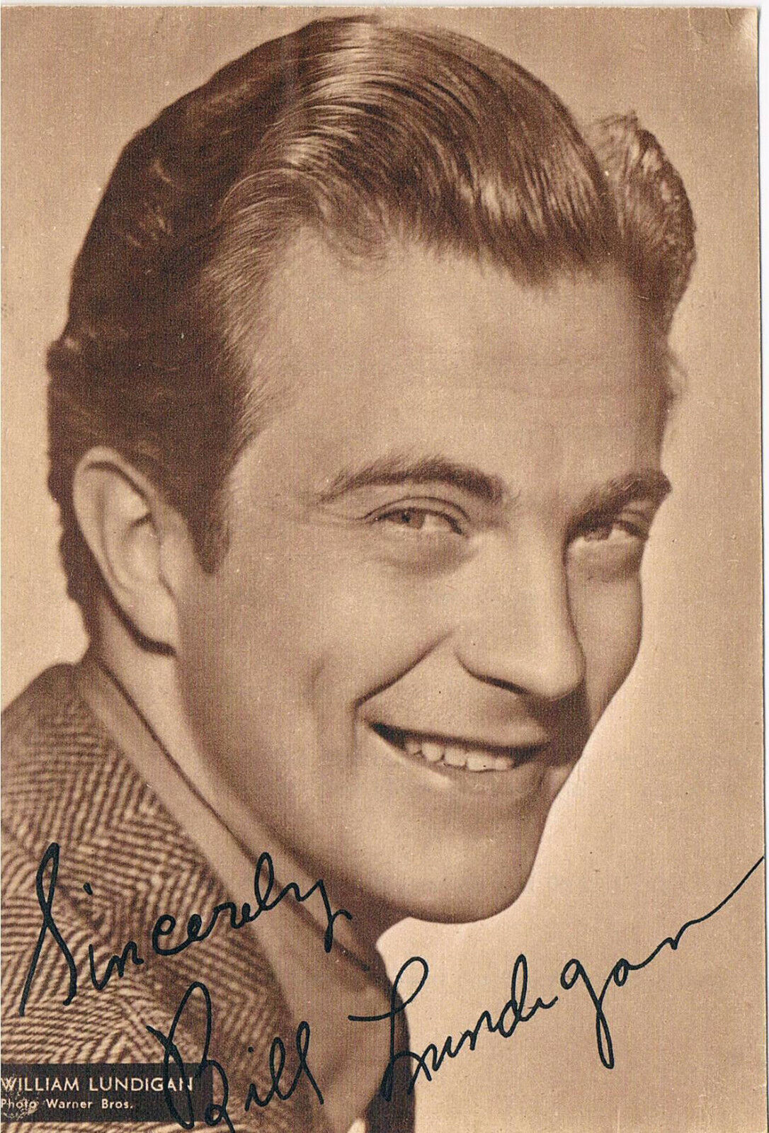 William 'Bill' Lundigan 1914-75 autograph signed magazine picture 4x6