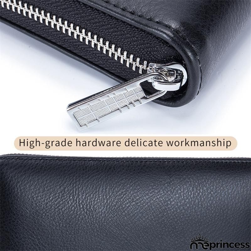 Unisex Multiple Compartment RFID Technology Anti-Scanning Card Slot Currency Wallet