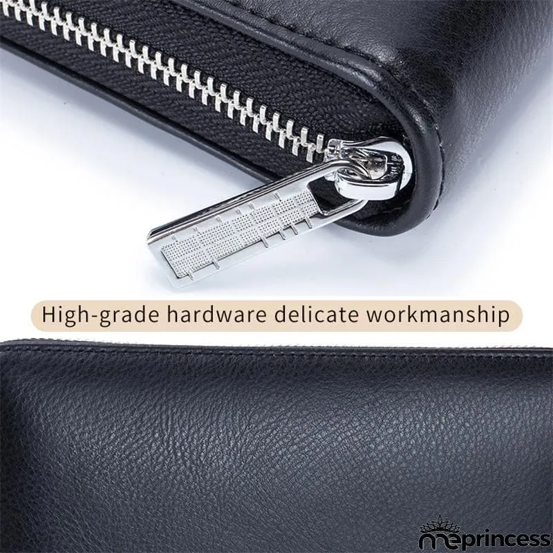 Unisex Multiple Compartment RFID Technology Anti-Scanning Card Slot Currency Wallet