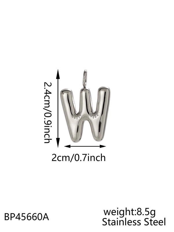 1 Piece 24mm 304 Stainless Steel Letter Pendant Chain