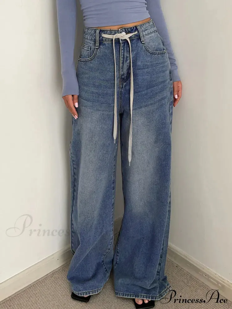 Buttoned Tied Graceful Denim Boyfriend Jeans