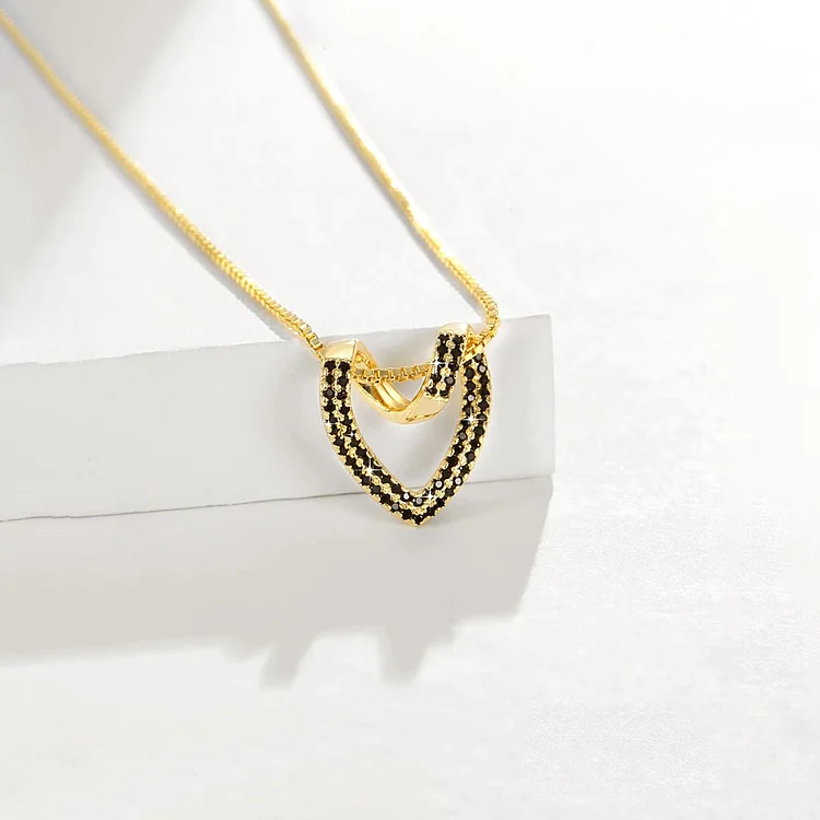 For Unbiological Daughter - Forever Linked Together Diamond Heart Necklace