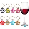 8pcs Cat Claws Diamond Painting Wine Glass Pendant Tag Charms
