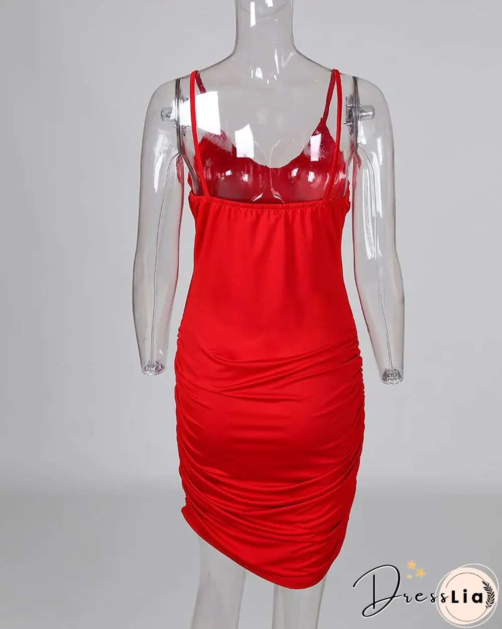 Red Scoop Neck Bodycon Dress